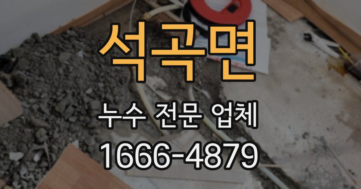 석곡면 누수 전문 업체