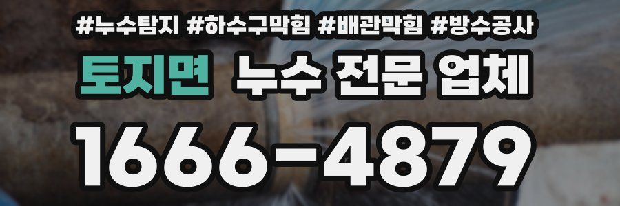 토지면 누수 전문 업체