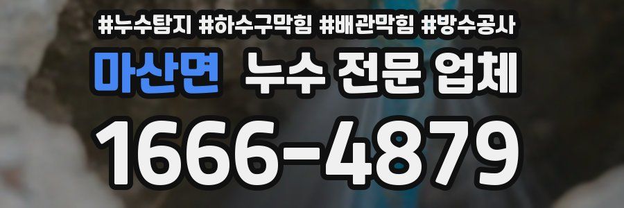 마산면 누수 전문 업체