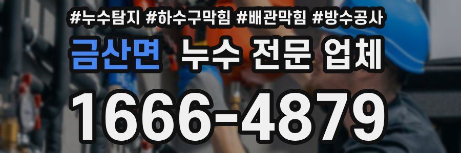 금산면 누수 전문 업체