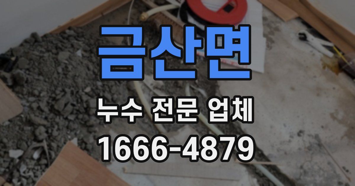 금산면 누수 전문 업체