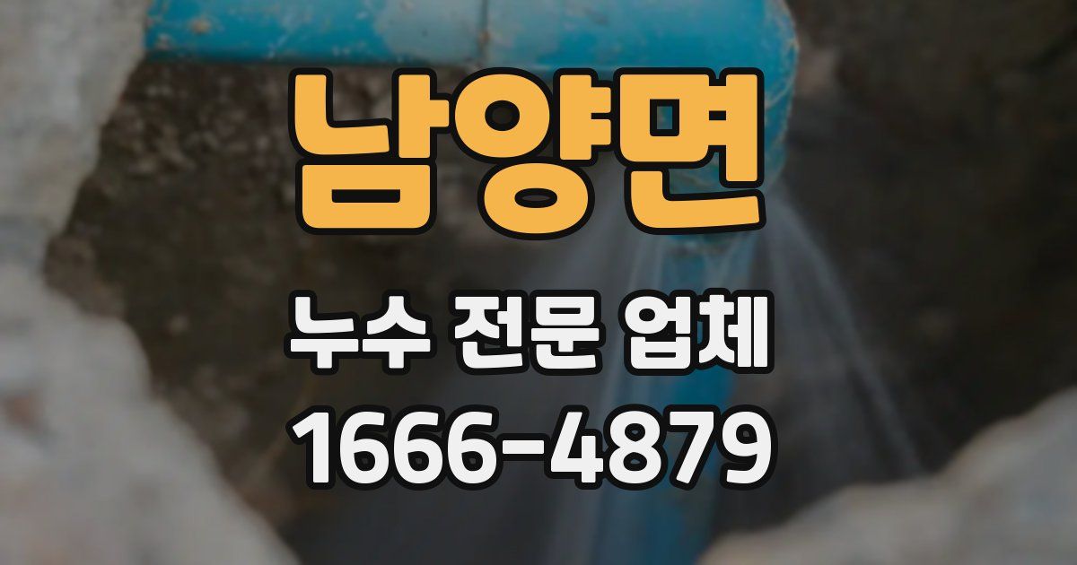 남양면 누수 전문 업체