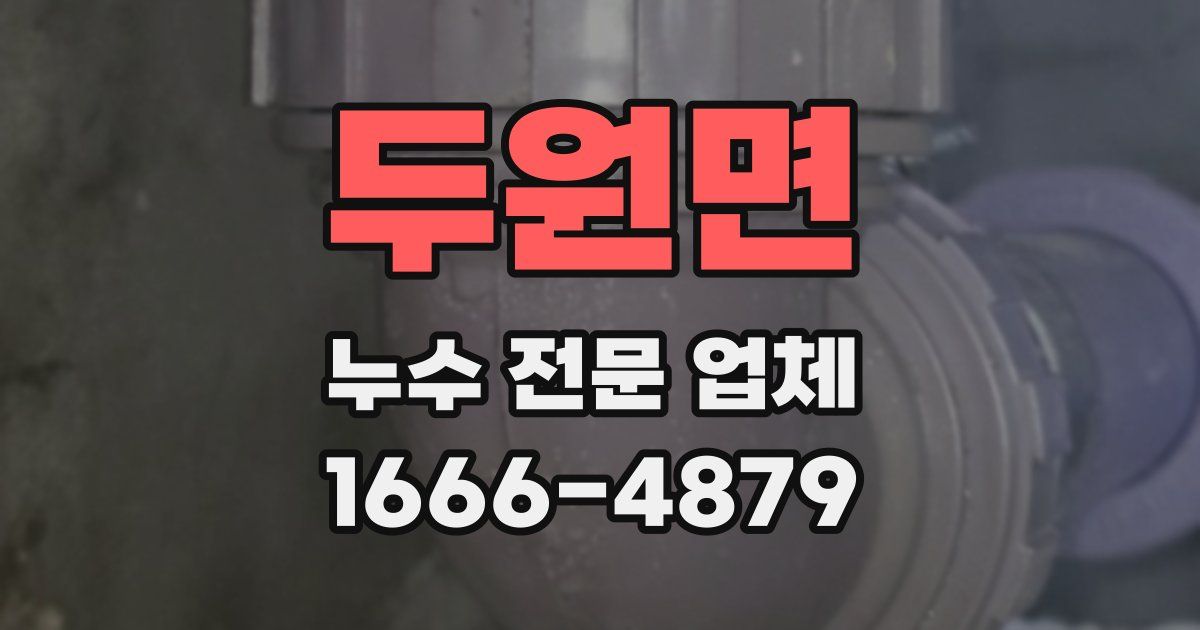 두원면 누수 전문 업체