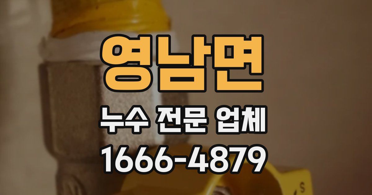 영남면 누수 전문 업체