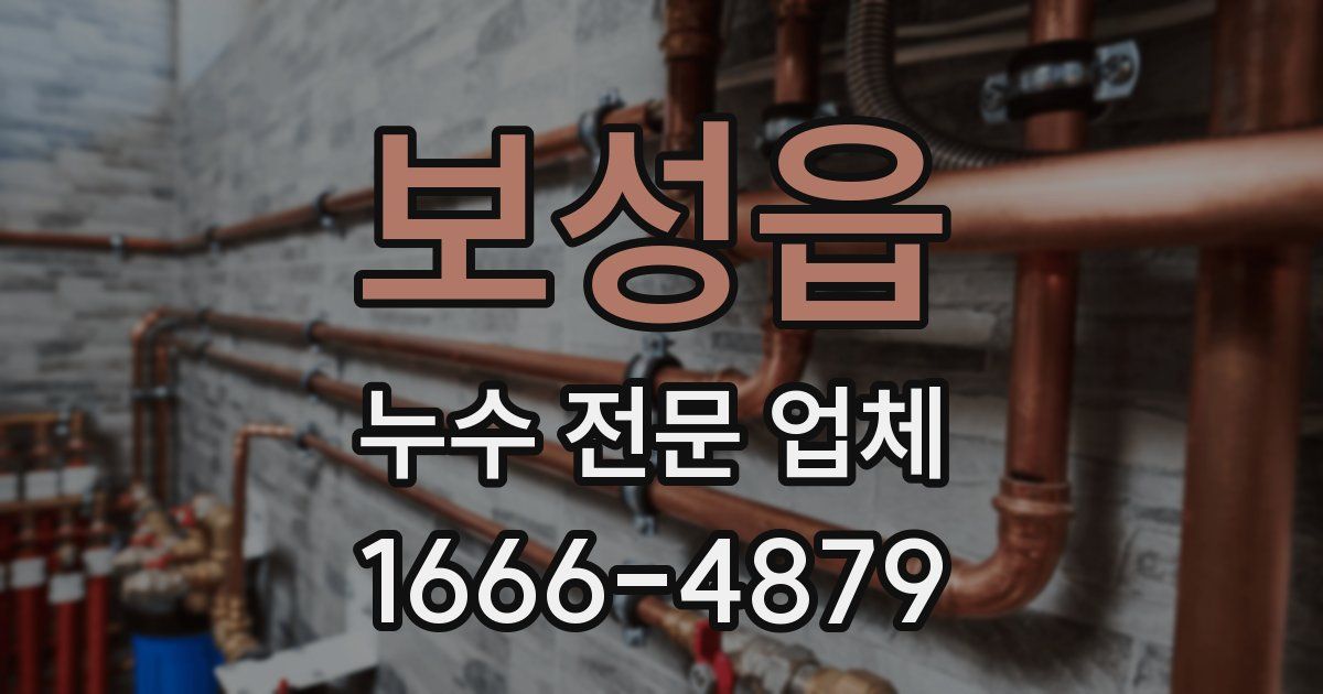 보성읍 누수 전문 업체