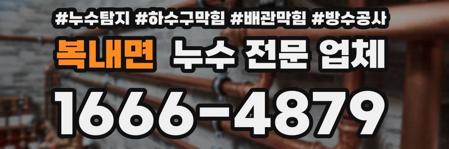 복내면 누수 전문 업체