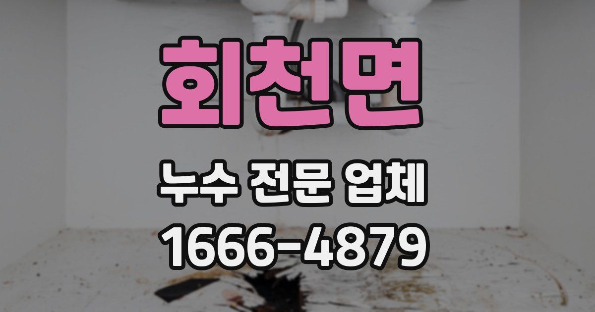 회천면 누수 전문 업체