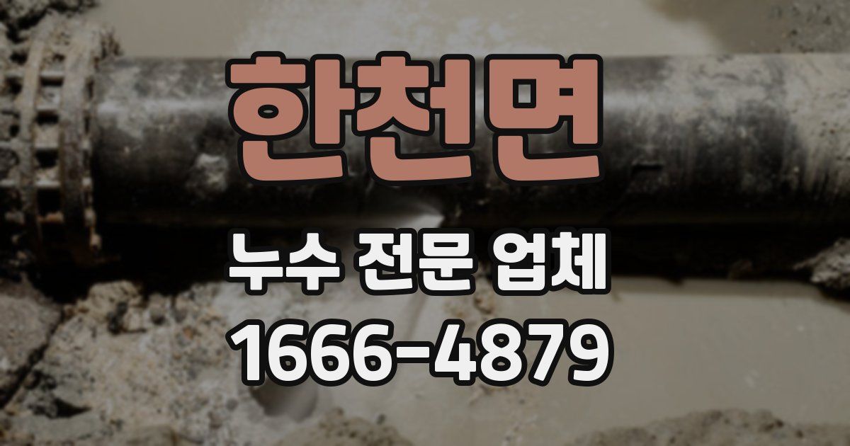 한천면 누수 전문 업체