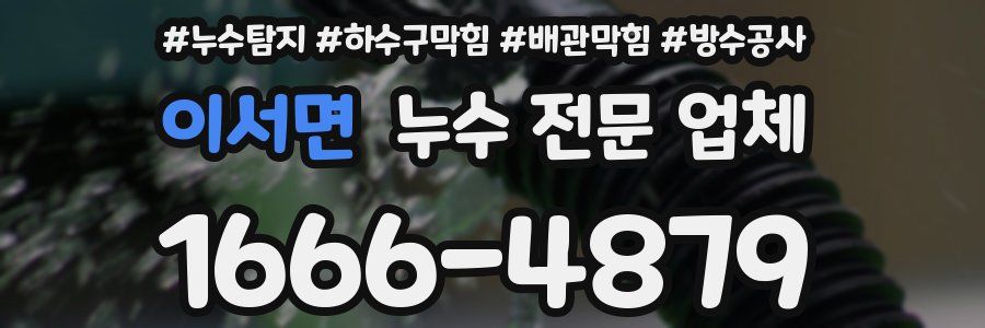 이서면 누수 전문 업체