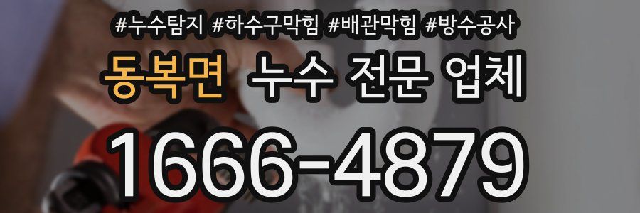 동복면 누수 전문 업체