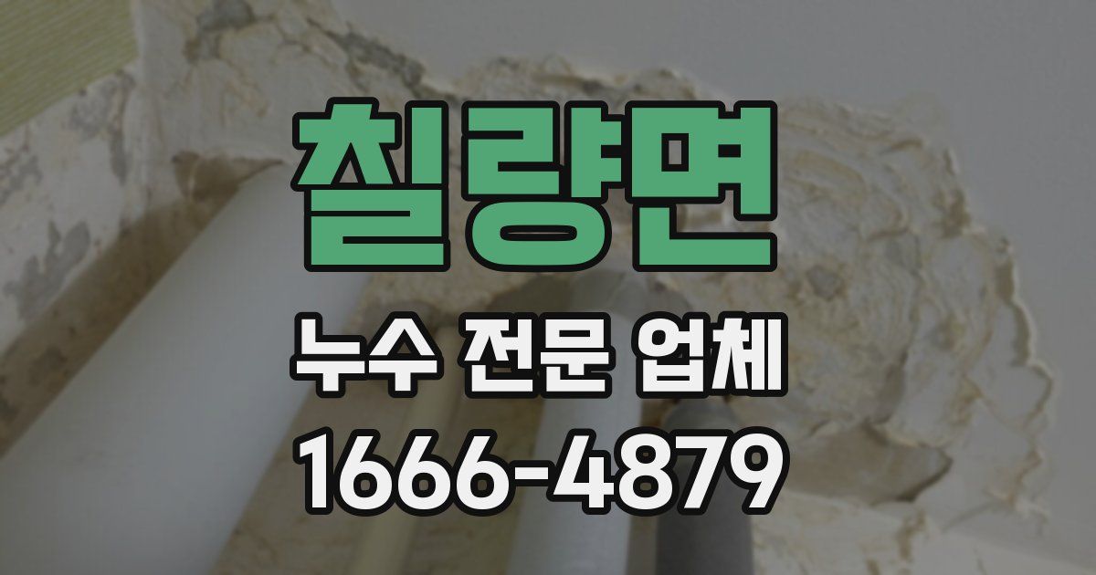 칠량면 누수 전문 업체