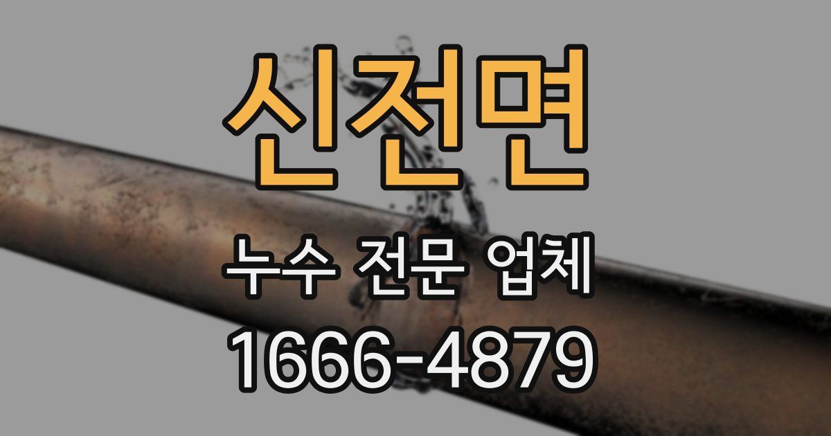 신전면 누수 전문 업체