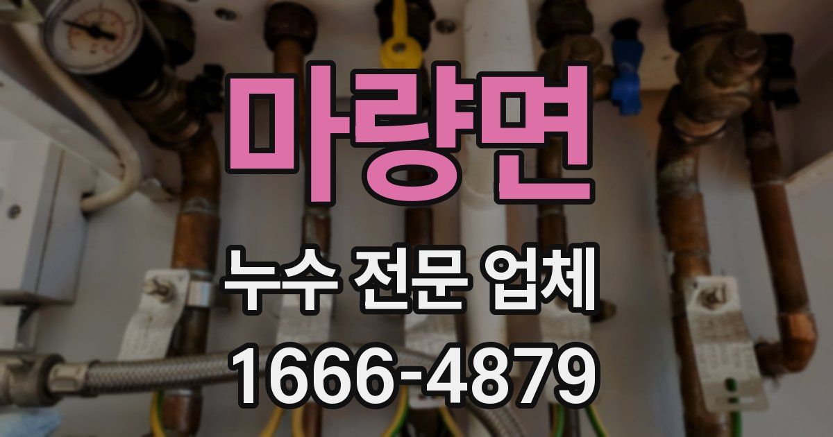 마량면 누수 전문 업체
