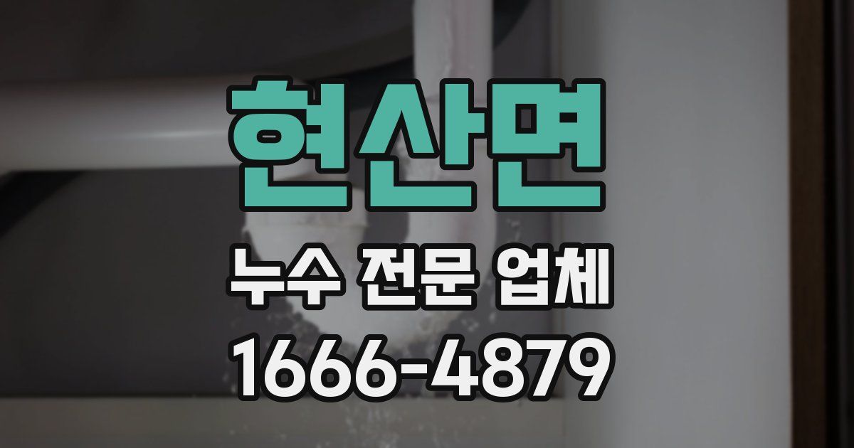 현산면 누수 전문 업체