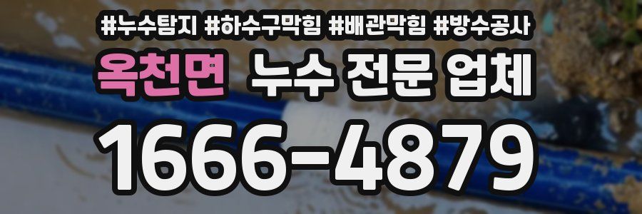 옥천면 누수 전문 업체
