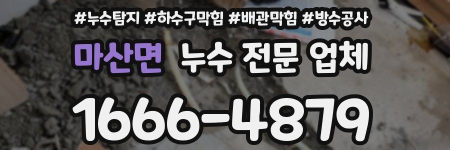 마산면 누수 전문 업체