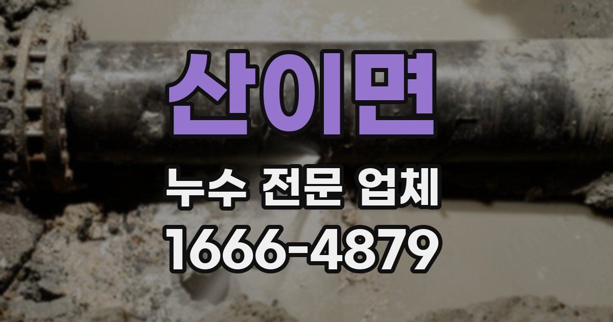 산이면 누수 전문 업체