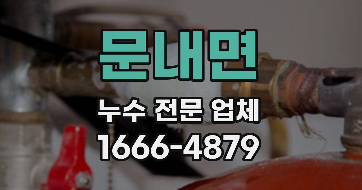 문내면 누수 전문 업체