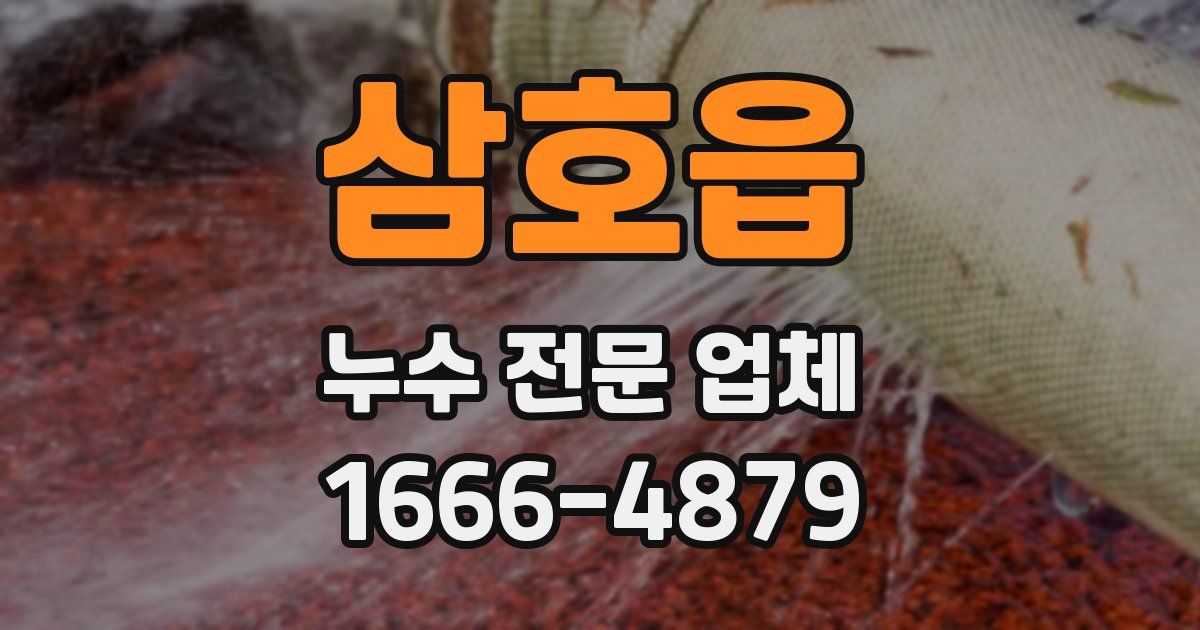 삼호읍 누수 전문 업체