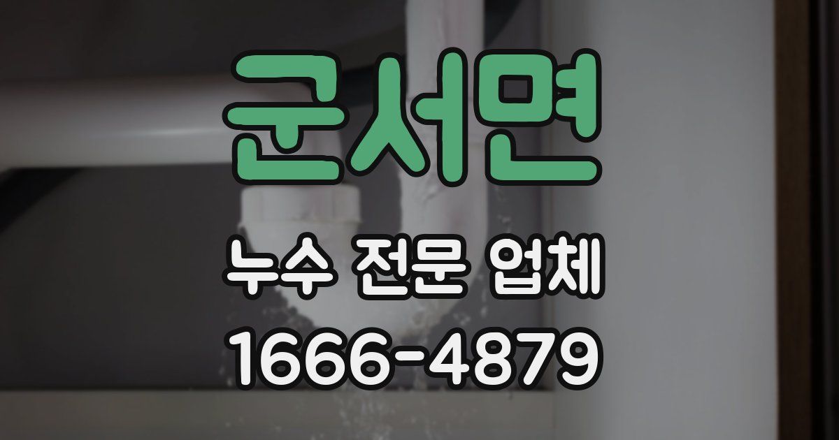 군서면 누수 전문 업체