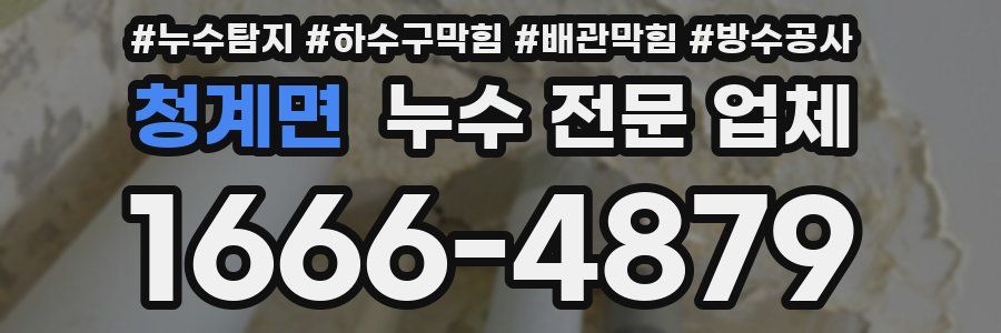 청계면 누수 전문 업체