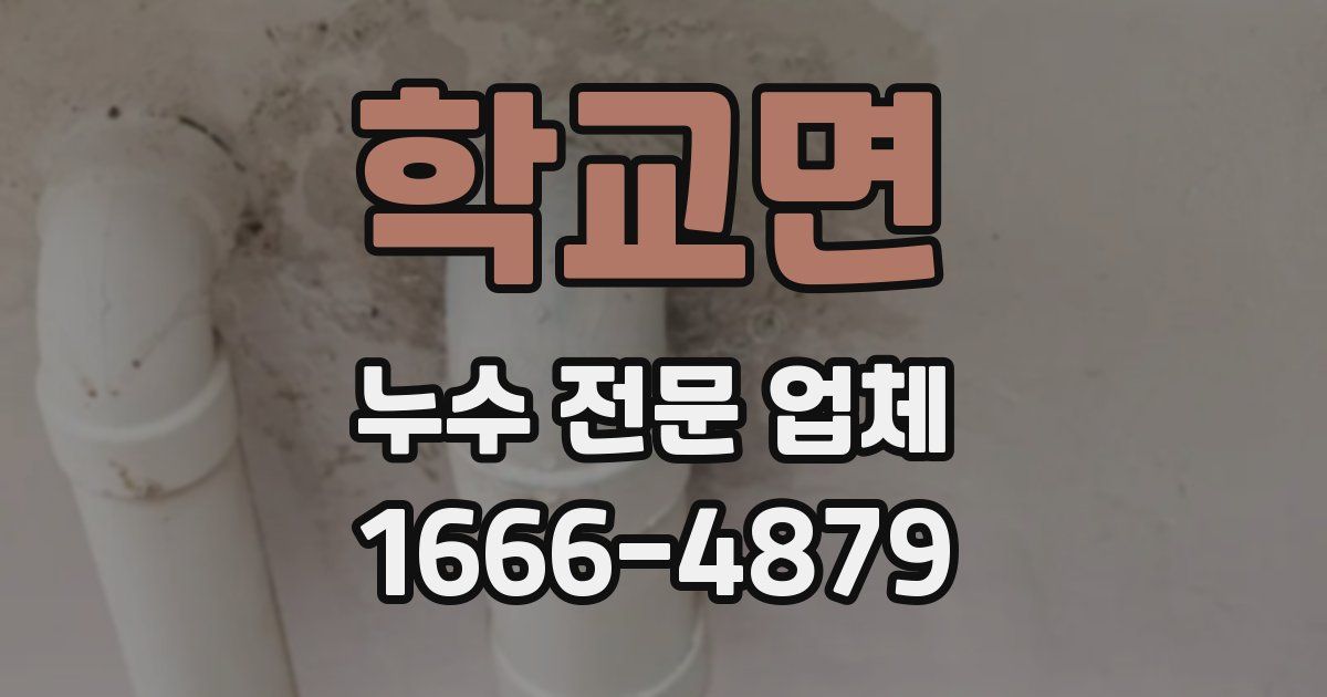 학교면 누수 전문 업체