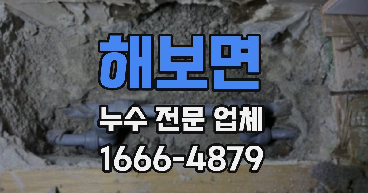해보면 누수 전문 업체