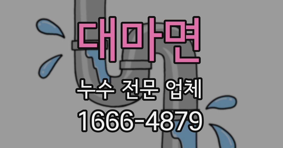 대마면 누수 전문 업체