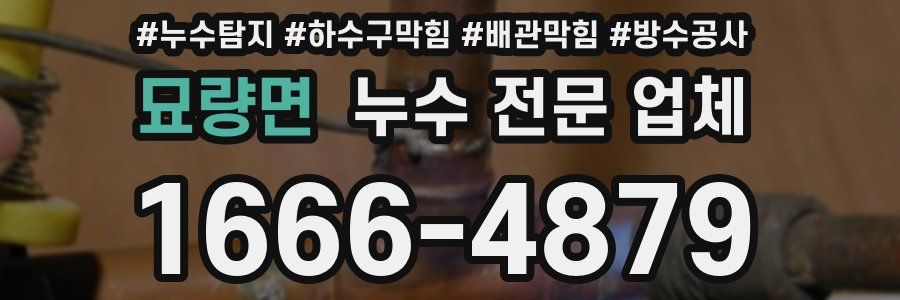 묘량면 누수 전문 업체