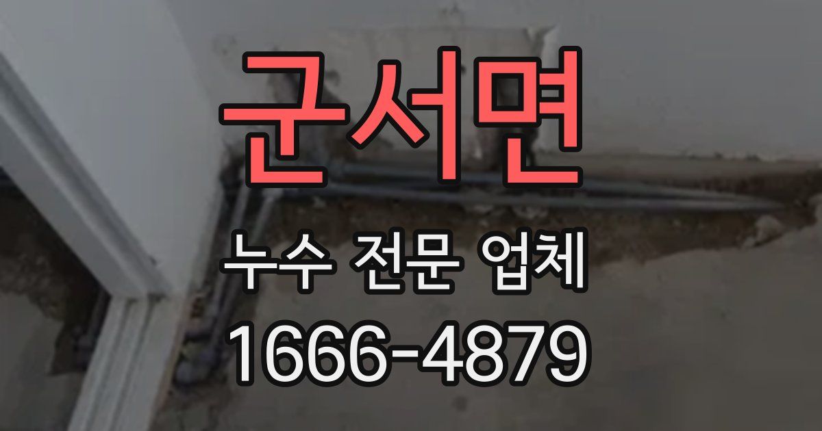 군서면 누수 전문 업체