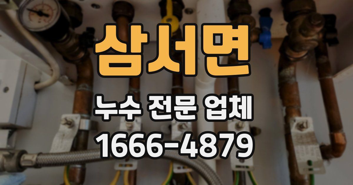 삼서면 누수 전문 업체