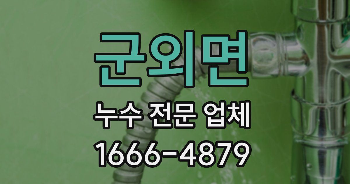군외면 누수 전문 업체