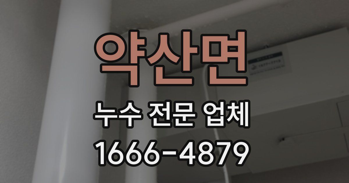 약산면 누수 전문 업체