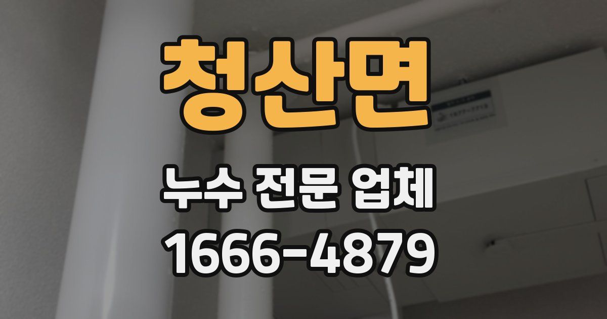 청산면 누수 전문 업체