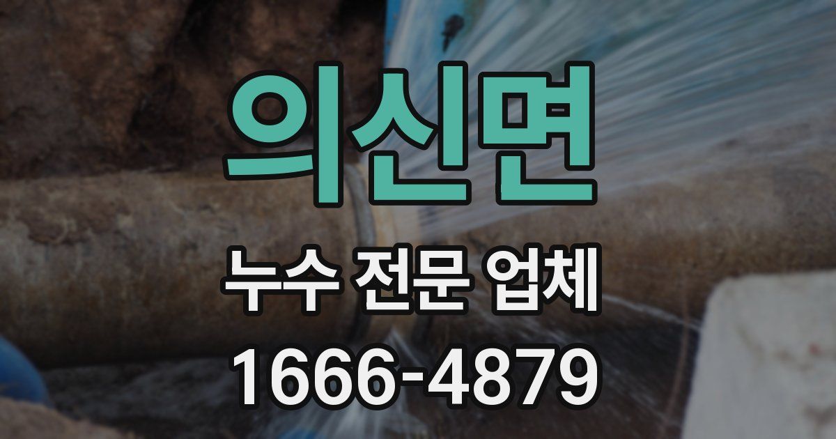 의신면 누수 전문 업체