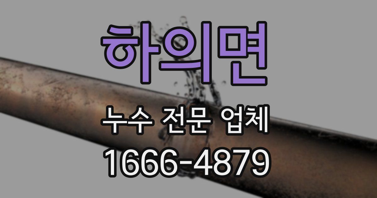 하의면 누수 전문 업체