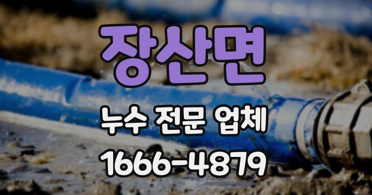 장산면 누수 전문 업체