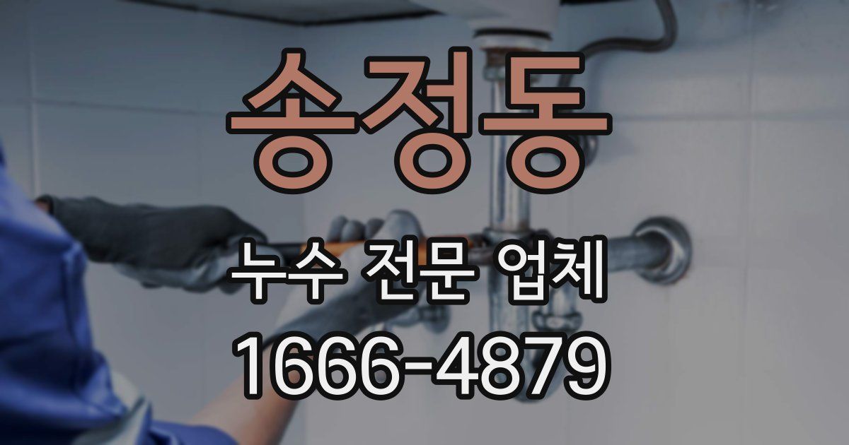 송정동 누수 전문 업체