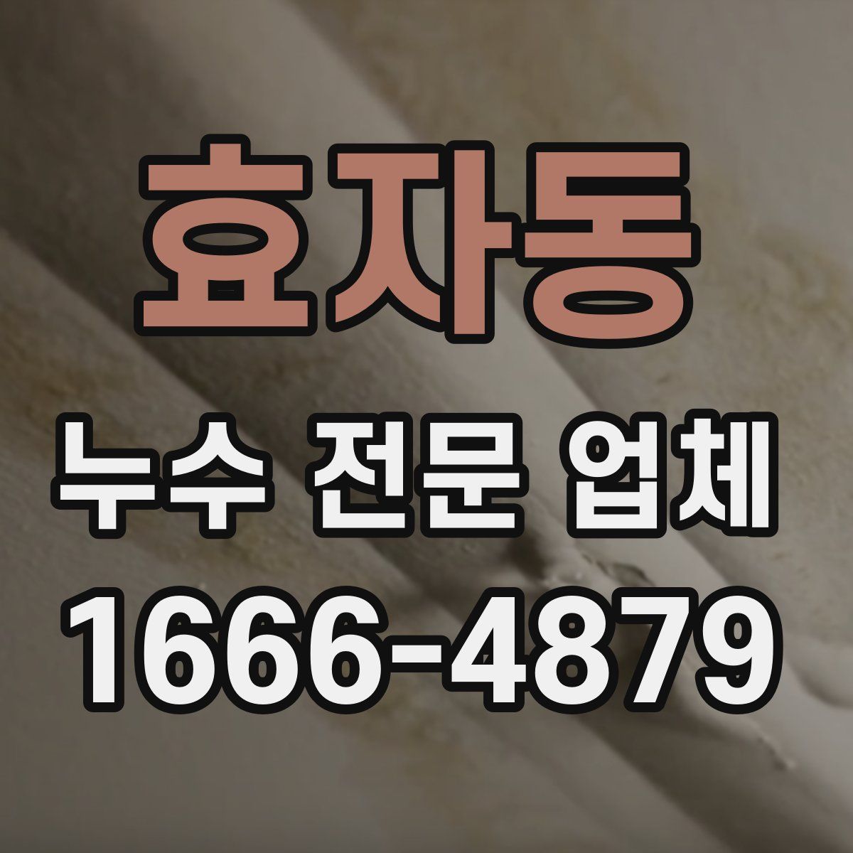효자동 누수 전문 업체