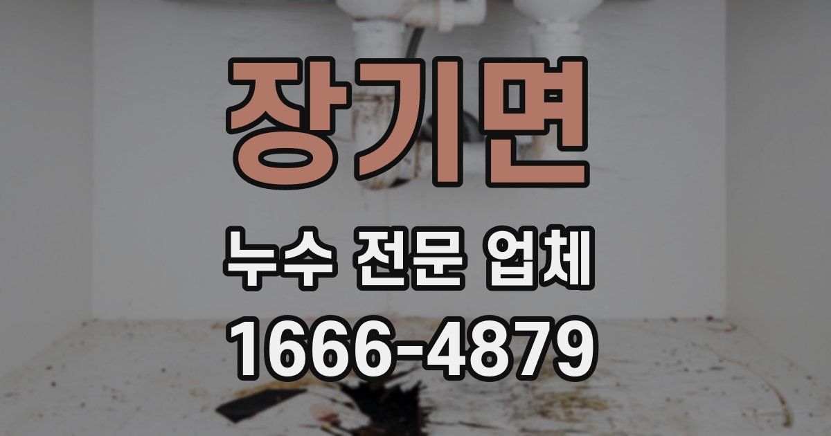 장기면 누수 전문 업체
