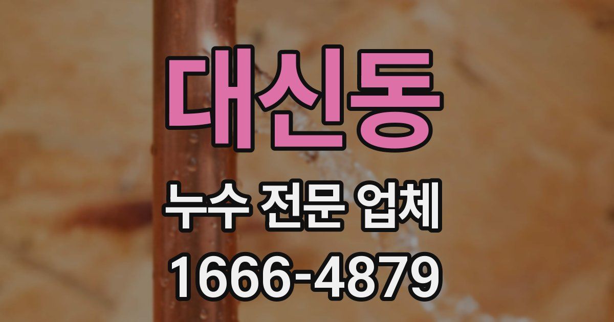 대신동 누수 전문 업체