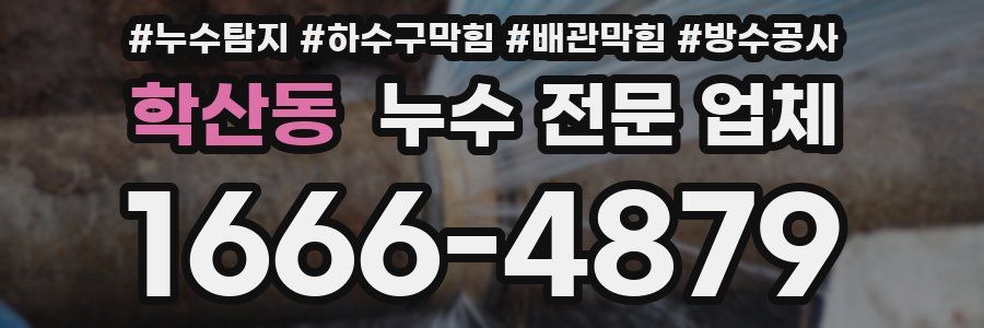 학산동 누수 전문 업체