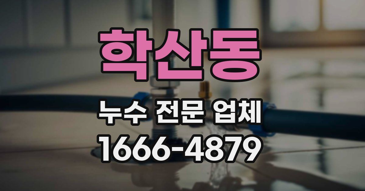학산동 누수 전문 업체