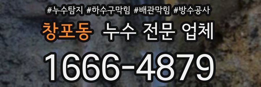 창포동 누수 전문 업체