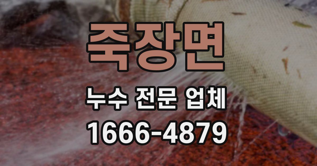 죽장면 누수 전문 업체