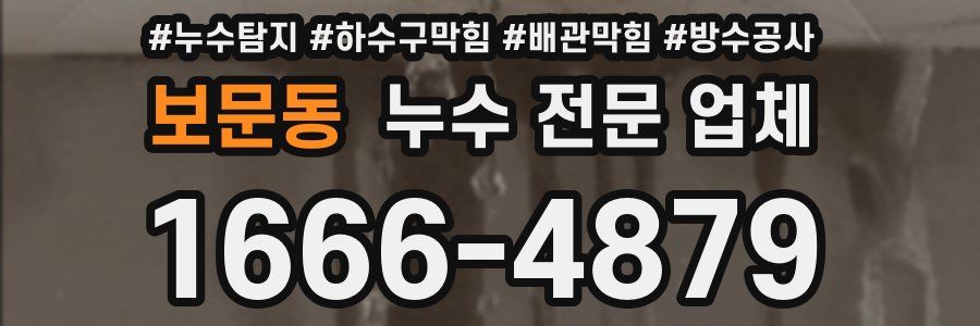 보문동 누수 전문 업체