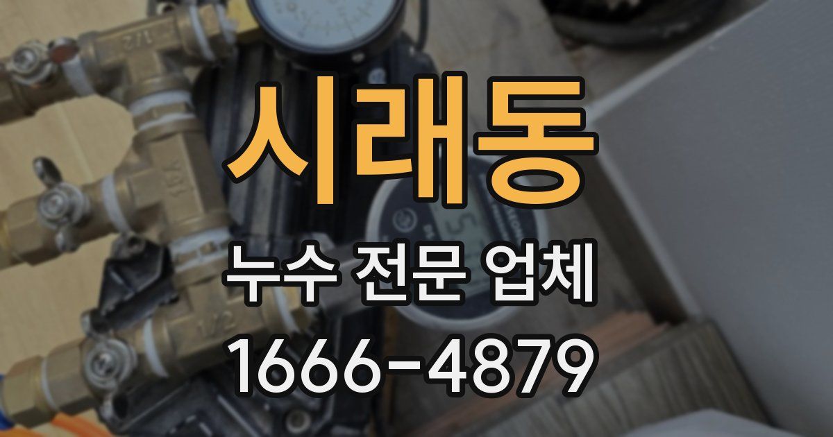 시래동 누수 전문 업체