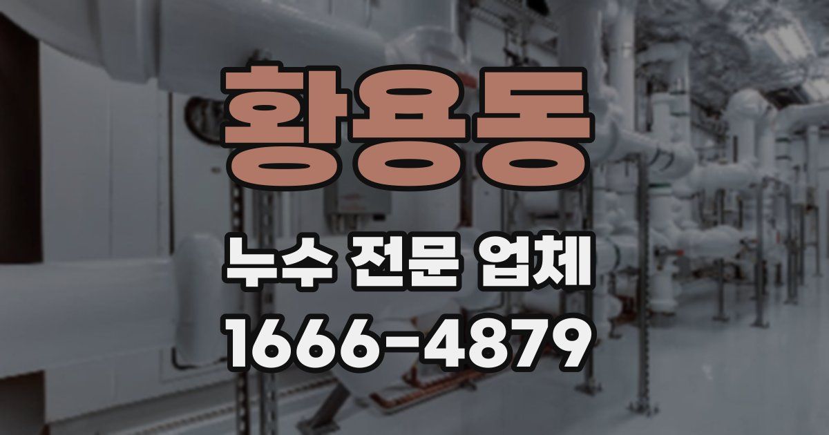 황용동 누수 전문 업체