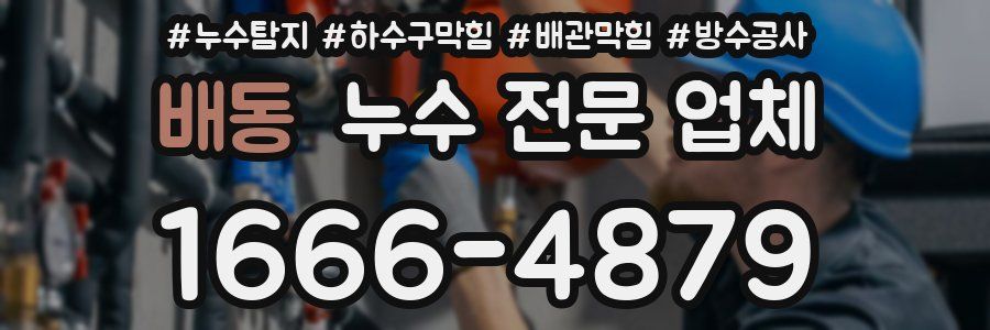 배동 누수 전문 업체