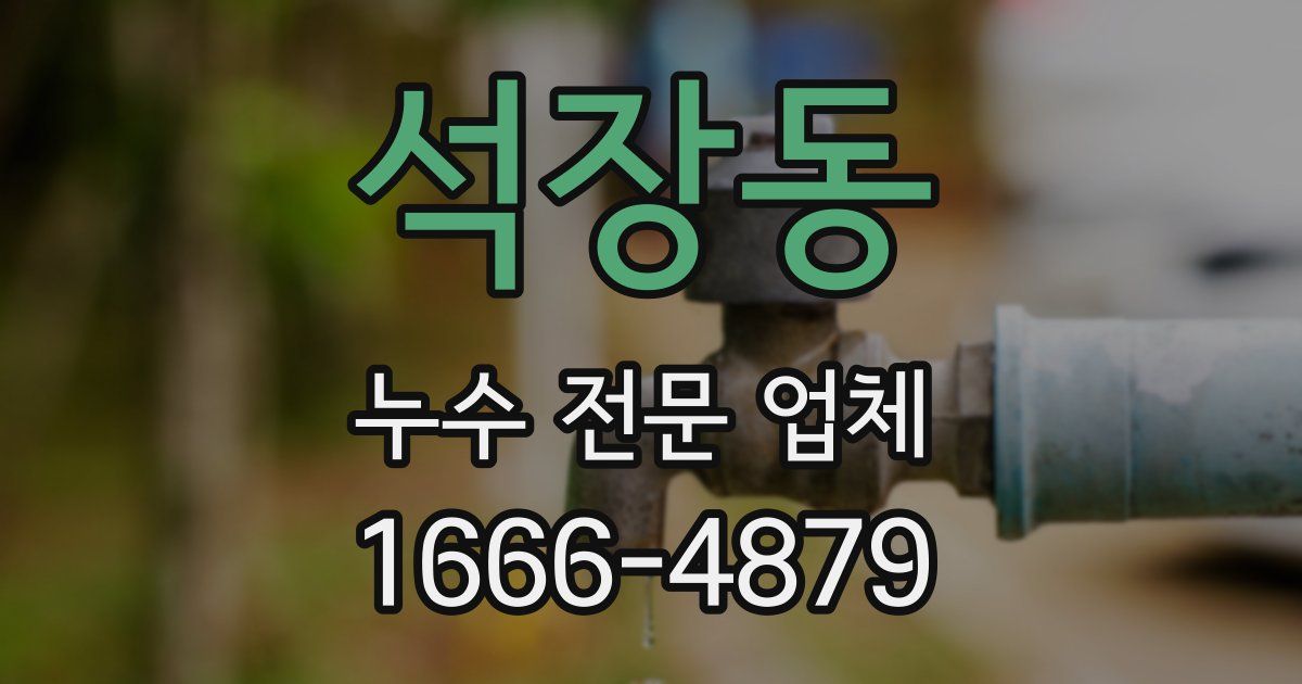 석장동 누수 전문 업체